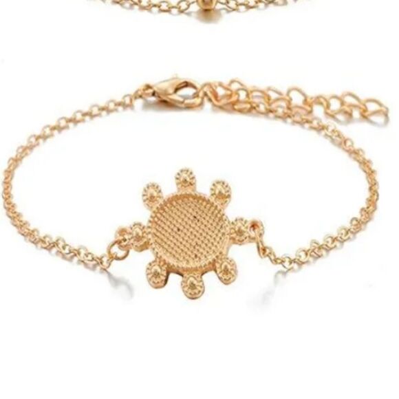 New FREE PEOPLE 4 pc gold bohohemin bracelet set - Picture 7 of 11